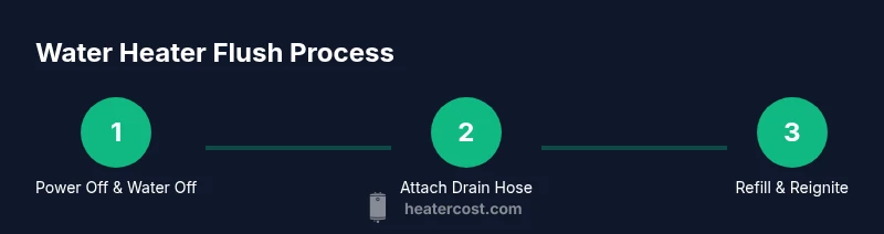 Three-step process for flushing a residential water heater
