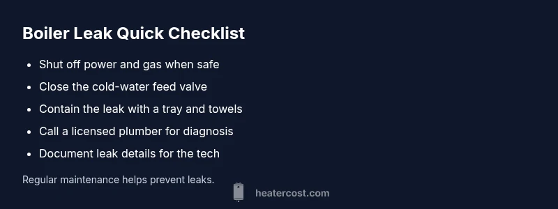 Checklist infographic for boiler leak safety and prevention