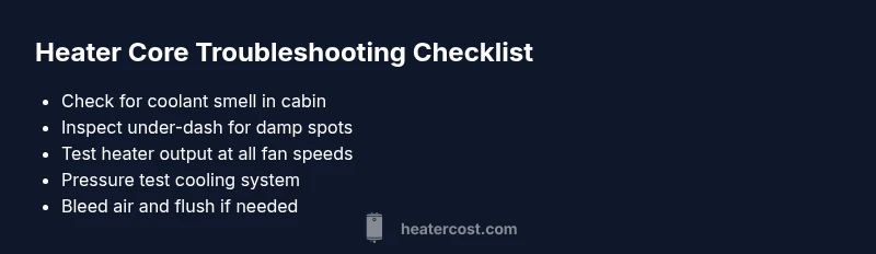 Checklist for diagnosing heater core problems