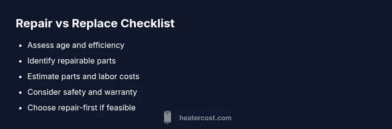 Checklist for repairing a water heater