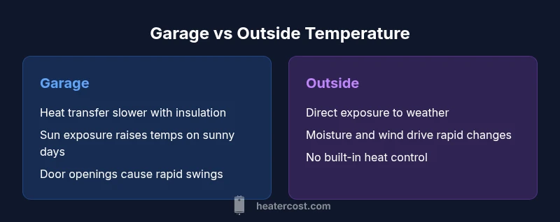 Comparison of garage vs outside temperature dynamics