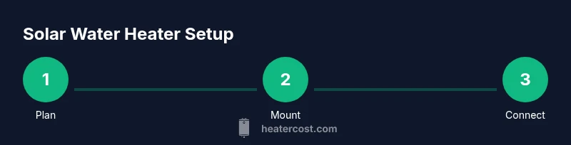 Process diagram of a DIY solar water heater installation