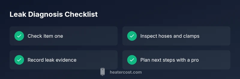 Checklist infographic for diagnosing heater core leaks in cars
