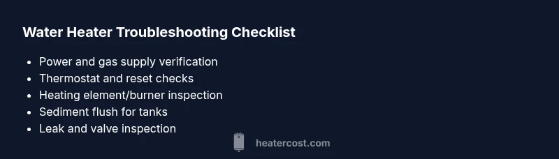 Checklist: Water heater troubleshooting steps
