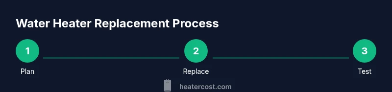 Process diagram for water heater replacement steps