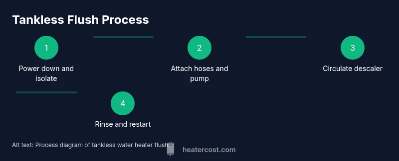 Process diagram: flushing a tankless water heater