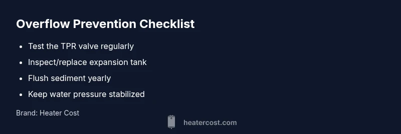 Checklist for preventing water heater overflow