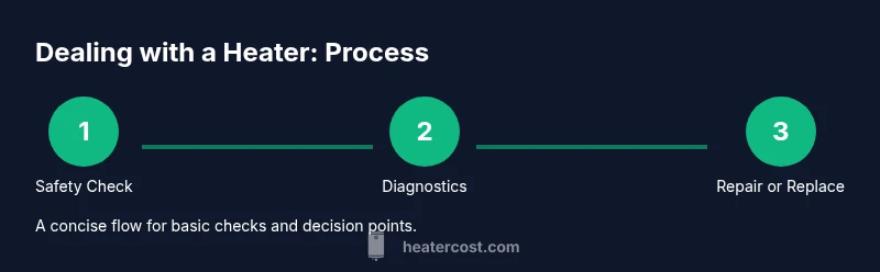 Process diagram showing heater maintenance steps