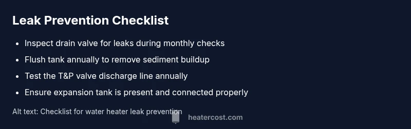 Checklist for preventing water heater leaks