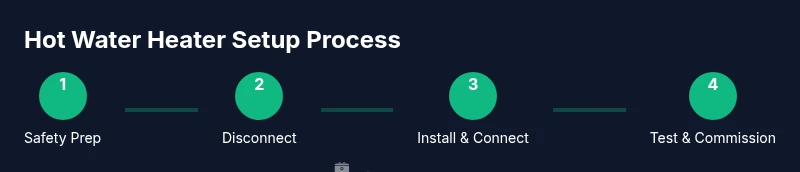 Process flow diagram for hot water heater setup