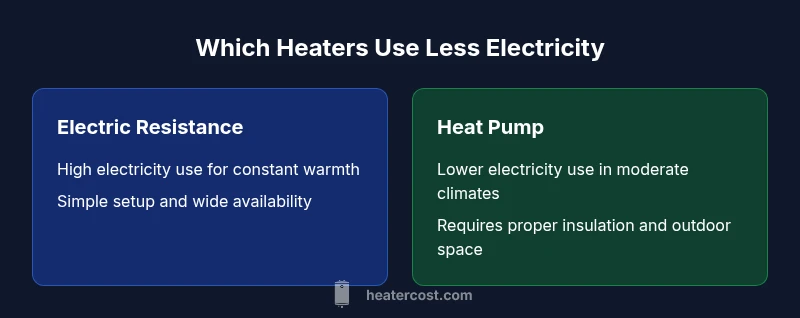 Comparison of heater electricity use: heat pumps vs electric resistance