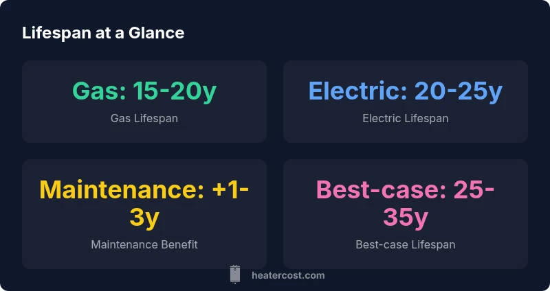 Lifespan ranges for common furnace types